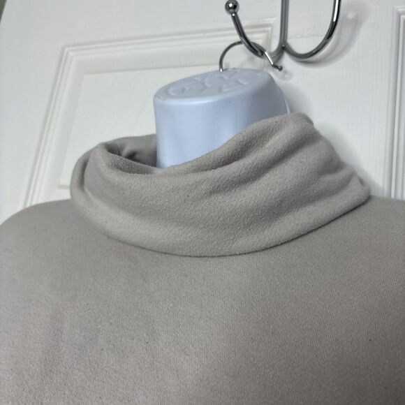 Aerie L Oversized Cowl Neck Lightweight Sweatshirt Tunic Taupe Beige - Picture 2 of 6